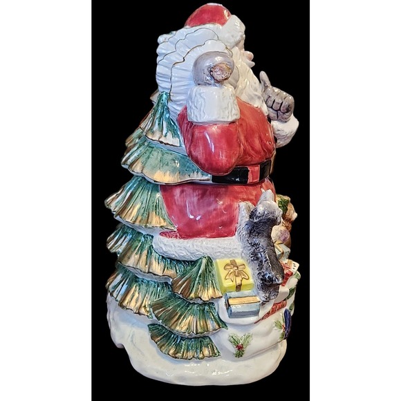 Fitz and Floyd TOYLAND SANTA COOKIE JAR 2070/106 Vintage Retired 12" Omnibus - Picture 14 of 16